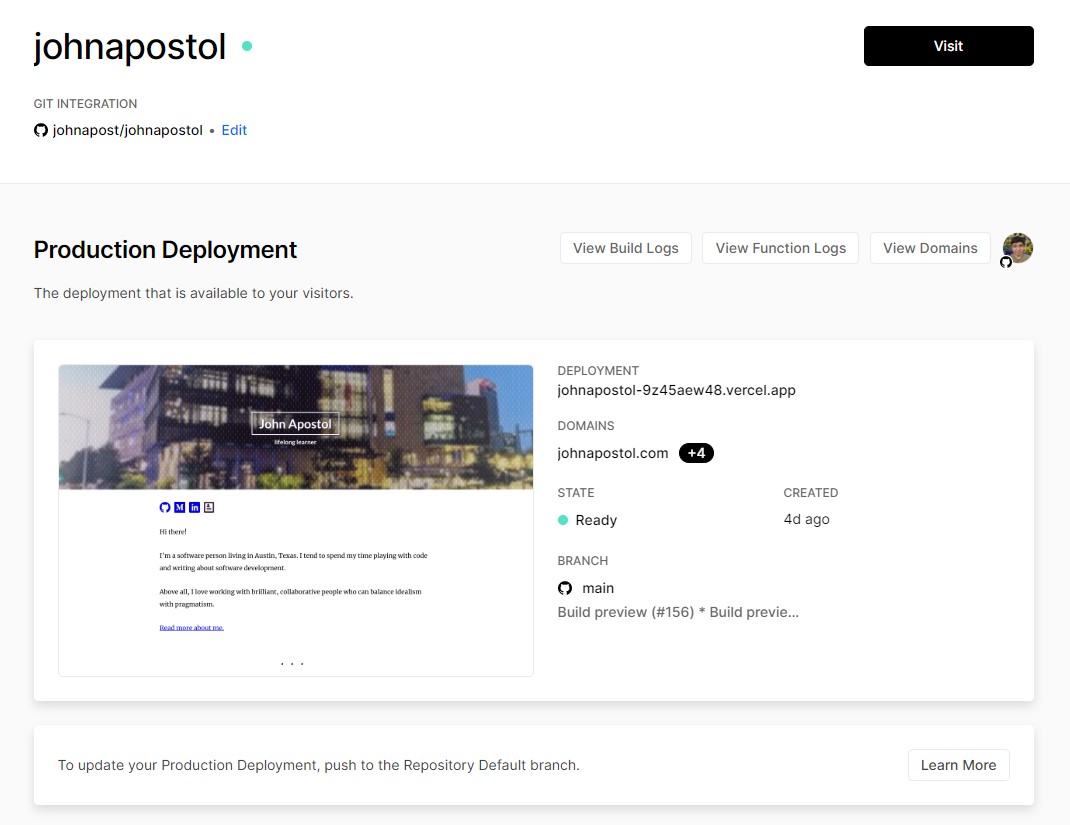 Hosting, caching, preview deployments; all for the price of free.